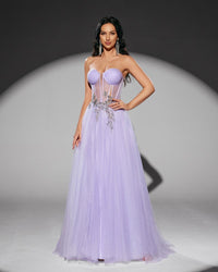 HKM-945171 Elegant Purple Evening Gown for Women - Model EZ25219