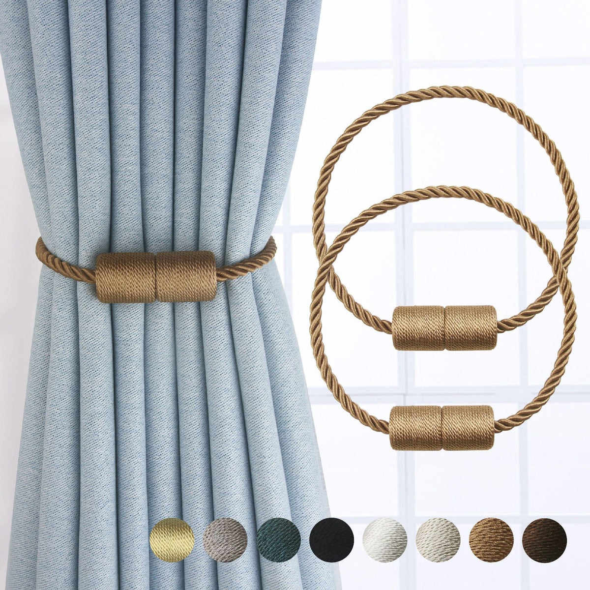 HKM-945171 Magnetic Curtain Strap Bands – Modern Installation-Free Design, Various Colors