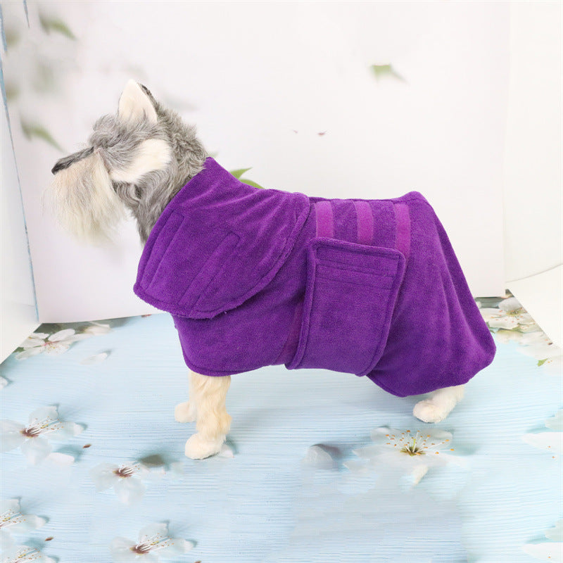 HKM-9452093 Microfiber Bathing Pet Drying Towel - Cotton, Absorbent, Available in Purple and Red, Sizes S to XL