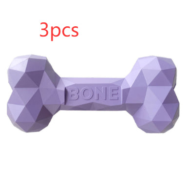 HKM-9452349 Durable Rubber Bone Toy for Dogs - Teeth Grinding & Cleaning, Interactive Puzzle, Multiple Sizes Available
