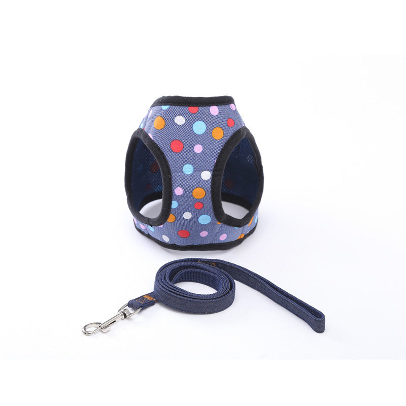 HKM-9452989 Dog Trail Vest with Protective Chest Strap - Adjustable, Durable, Available in Various Stylish Patterns and Sizes S-XL