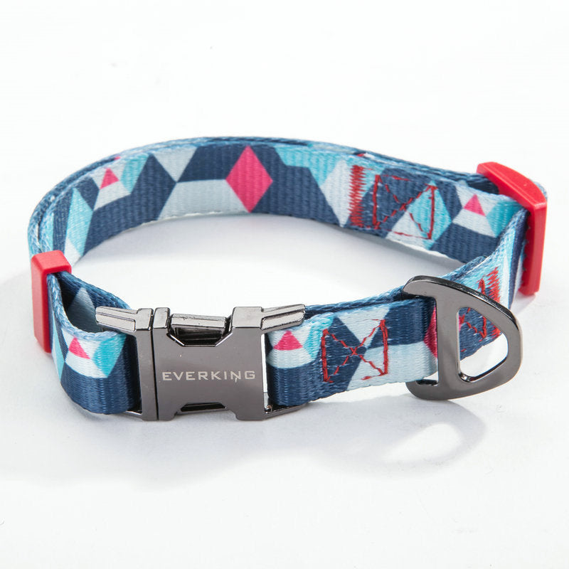 HKM-9453501 Geometric Pattern Polyester Pet Leash and Collar Set