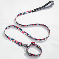 HKM-9453501 Geometric Pattern Polyester Pet Leash and Collar Set