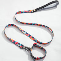 HKM-9453501 Geometric Pattern Polyester Pet Leash and Collar Set