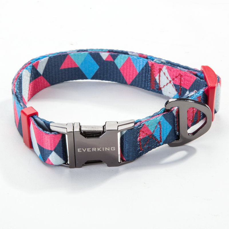 HKM-9453501 Geometric Pattern Polyester Pet Leash and Collar Set