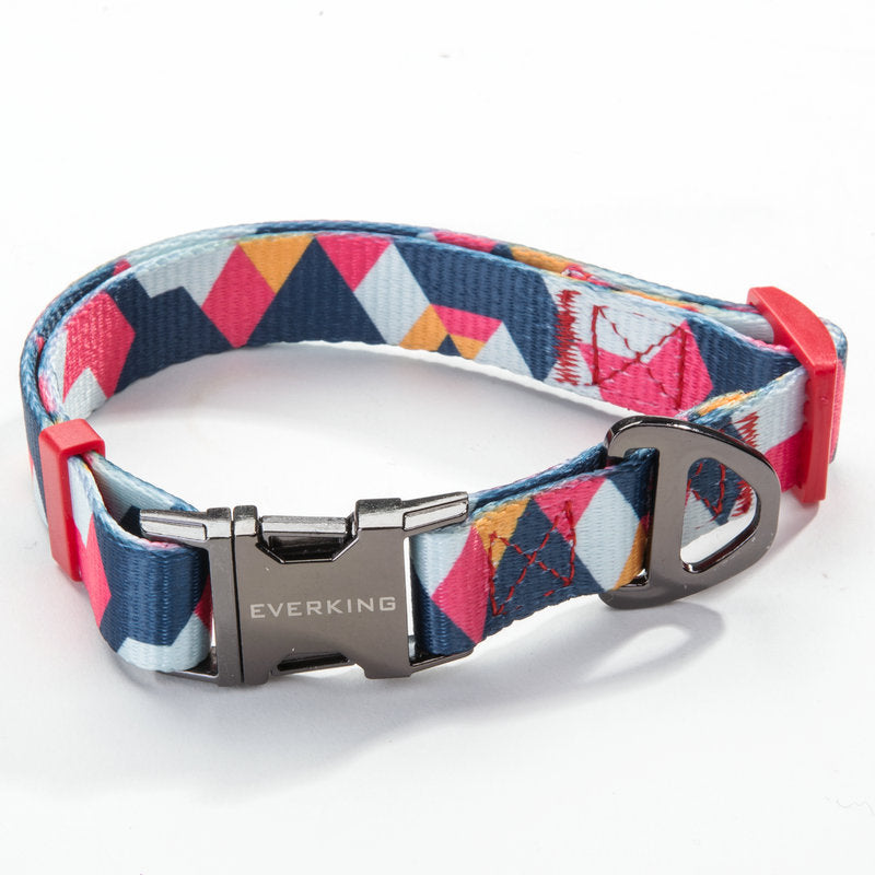 HKM-9453501 Geometric Pattern Polyester Pet Leash and Collar Set