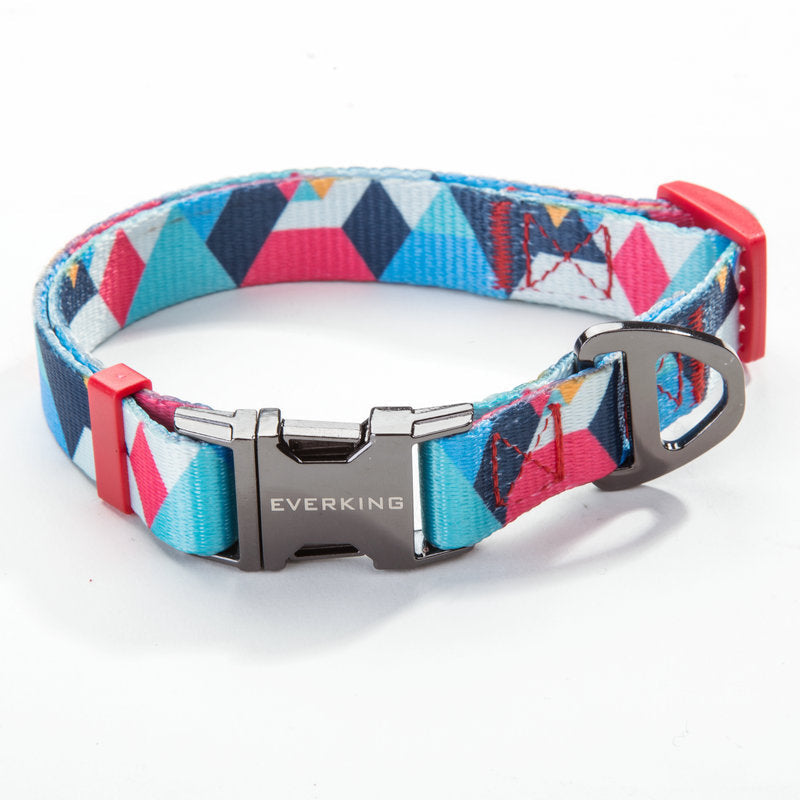HKM-9453501 Geometric Pattern Polyester Pet Leash and Collar Set