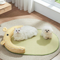HKM-9453757 Comfortable Anti-Bite Pet Mattress for Small to Medium-Sized Dogs in Green and Yellow Bear Styles