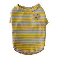 HKM-9454269 Breathable Cotton T-Shirt for Pets in Blue, Pink, Green, Purple, and Yellow - Sizes S to 2XL