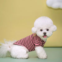 HKM-9454269 Breathable Cotton T-Shirt for Pets in Blue, Pink, Green, Purple, and Yellow - Sizes S to 2XL
