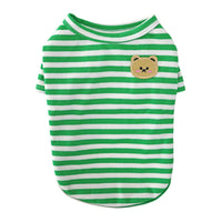 HKM-9454269 Breathable Cotton T-Shirt for Pets in Blue, Pink, Green, Purple, and Yellow - Sizes S to 2XL