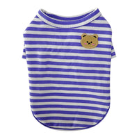 HKM-9454269 Breathable Cotton T-Shirt for Pets in Blue, Pink, Green, Purple, and Yellow - Sizes S to 2XL