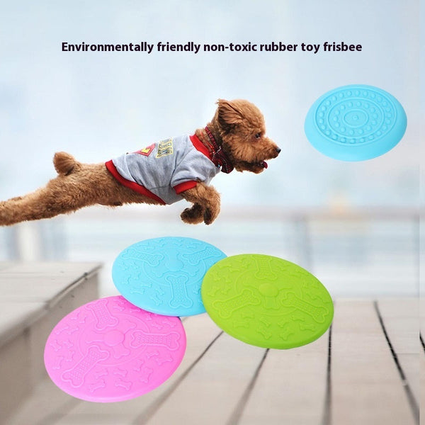 HKM-9454525 Small and Large Rubber Frisbees for Dogs - Multiple Colors Available