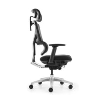 HKM-945555 Swivel Mesh Office Chair with Aluminium Frame for Commercial Use - Black and White