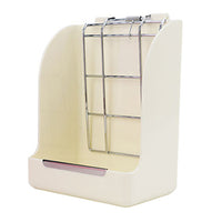 HKM-9455933 Small Animal Spring Grass Feeder for Rabbits and Guinea Pigs, Anti-Bite Plastic and Galvanized Mesh, 18cm x 14cm x 9cm