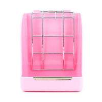 HKM-9455933 Small Animal Spring Grass Feeder for Rabbits and Guinea Pigs, Anti-Bite Plastic and Galvanized Mesh, 18cm x 14cm x 9cm