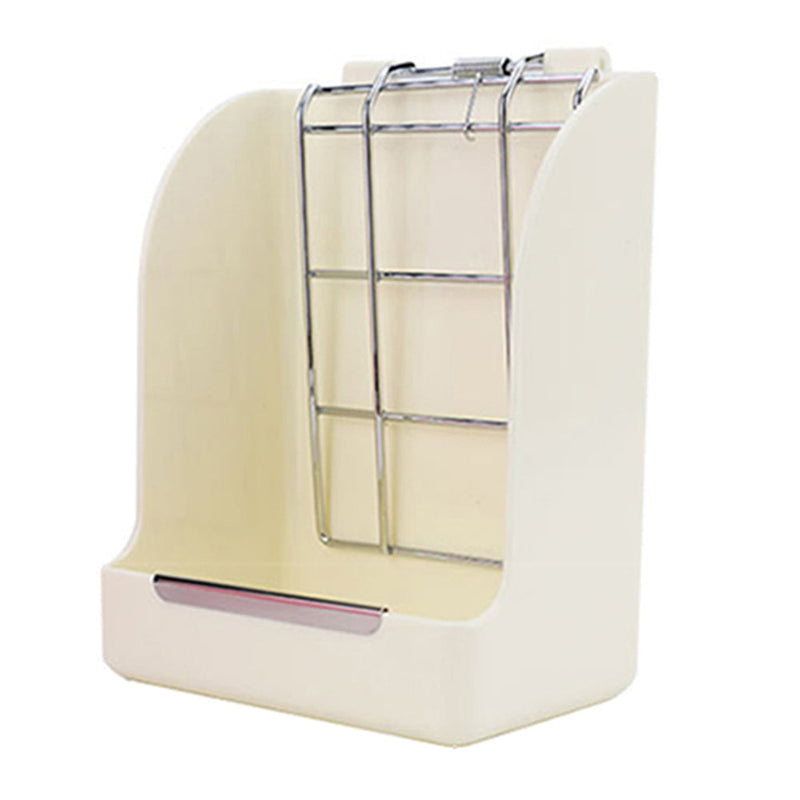 HKM-9455933 Small Animal Spring Grass Feeder for Rabbits and Guinea Pigs, Anti-Bite Plastic and Galvanized Mesh, 18cm x 14cm x 9cm