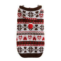 HKM-9457469 Warm Knitted Dog Sweater with Snowflake Love Stripes in Pink, Blue, Gray - for All Sizes
