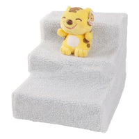 HKM-9457853 Pet Climbing Ladder Steps for Dogs and Cats - Plastic Stairs with Plush Cover, 70 lbs Capacity