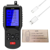 HKM-945811 Air Quality Tester with LCD - CO2, TVOC, HCHO Meter, Thermometer, and Humidity Monitor with Lithium Battery