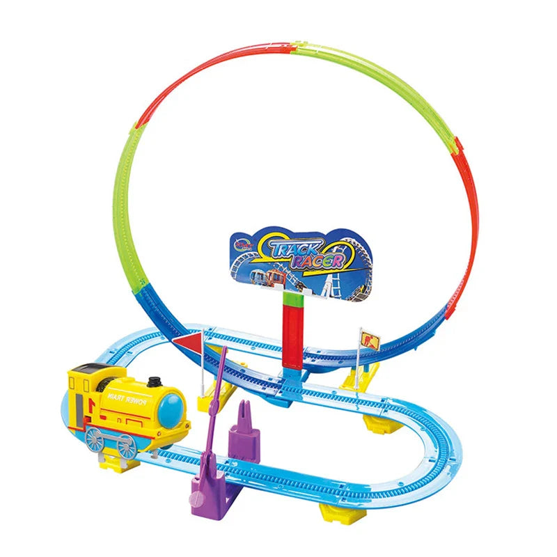 HKM-945875 Electric 360 Degree Slot Car Race Track for Kids - Educational Toddler Toy Model Train Roller Coaster