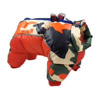 HKM-9459133 Waterproof Cotton Padded Camouflage Dog Jacket for Cold Weather - Four-Legged Design, Sizes 10 to 26