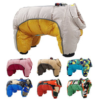 HKM-9459133 Waterproof Cotton Padded Camouflage Dog Jacket for Cold Weather - Four-Legged Design, Sizes 10 to 26
