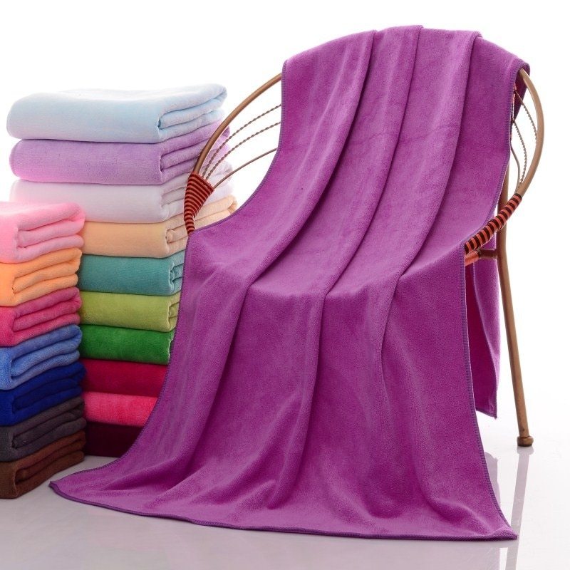 HKM-946195 Superfine Microfiber Absorbent Bath Towel - 70x140cm for Home, Car, and Screen Cleaning