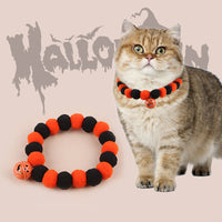 HKM-9462717 Naughty Pumpkin Cat Collar for Halloween – Fun & Spooky Pet Accessory