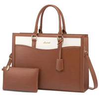 HKM-946323 Stylish Laptop Tote Bag for Women - Leather Tote with Dedicated Laptop Compartment