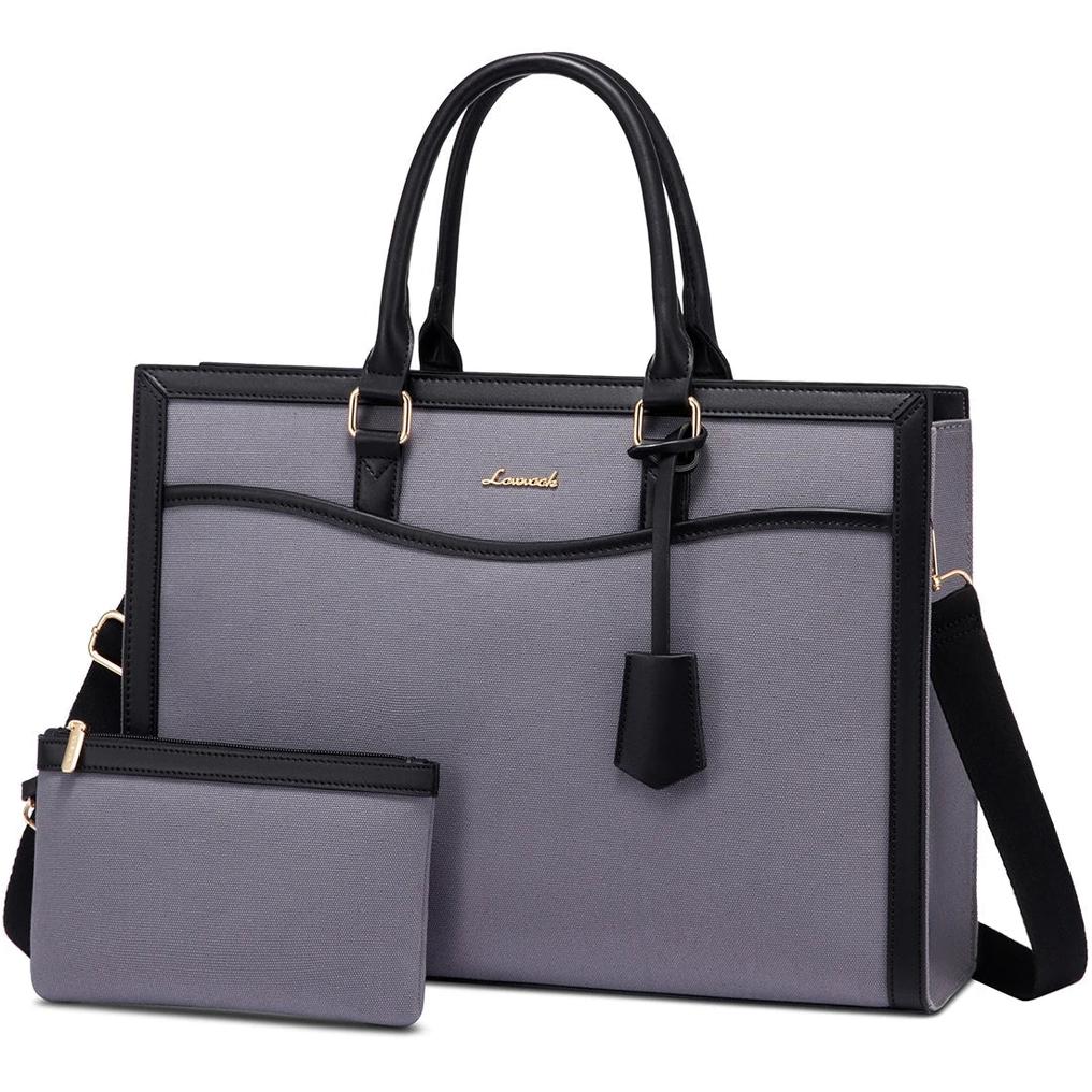HKM-946323 Stylish Laptop Tote Bag for Women - Leather Tote with Dedicated Laptop Compartment
