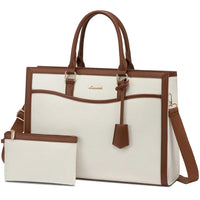 HKM-946323 Stylish Laptop Tote Bag for Women - Leather Tote with Dedicated Laptop Compartment
