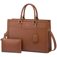 HKM-946323 Stylish Laptop Tote Bag for Women - Leather Tote with Dedicated Laptop Compartment