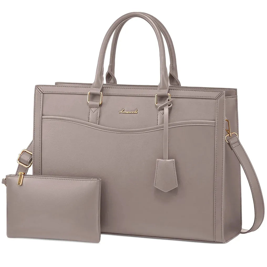 HKM-946323 Stylish Laptop Tote Bag for Women - Leather Tote with Dedicated Laptop Compartment