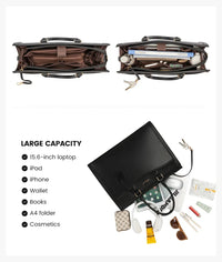 HKM-946323 Stylish Laptop Tote Bag for Women - Leather Tote with Dedicated Laptop Compartment