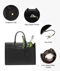 HKM-946323 Stylish Laptop Tote Bag for Women - Leather Tote with Dedicated Laptop Compartment