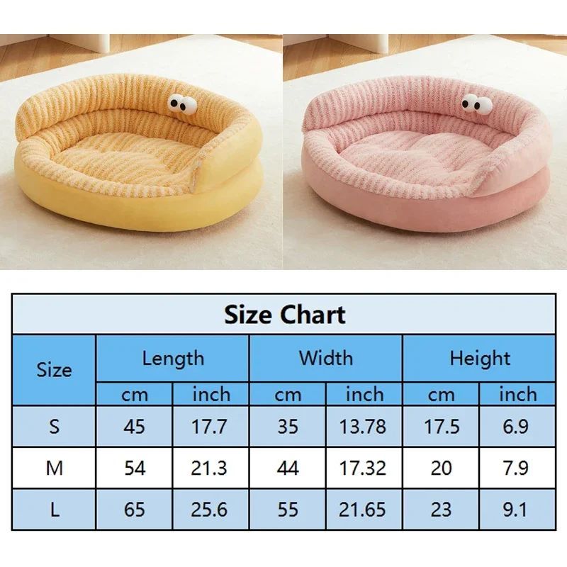HKM-9463485 Cozy Plush Pet Bed for Cats and Dogs - Soft, Warm, Washable Winter Sleeping Pad