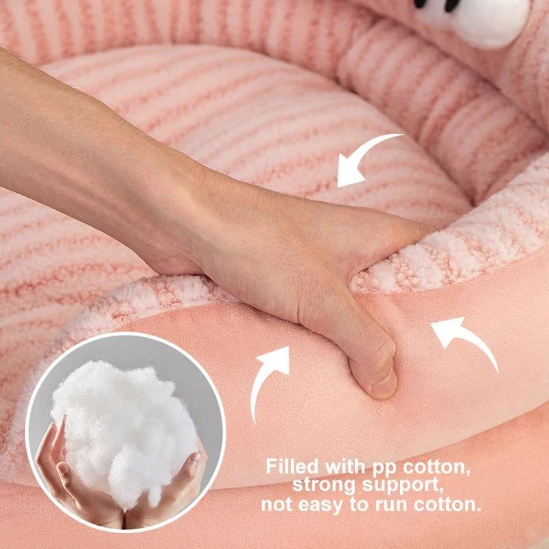 HKM-9463485 Cozy Plush Pet Bed for Cats and Dogs - Soft, Warm, Washable Winter Sleeping Pad