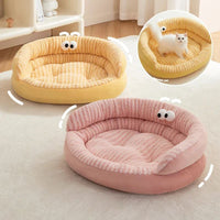 HKM-9463485 Cozy Plush Pet Bed for Cats and Dogs - Soft, Warm, Washable Winter Sleeping Pad