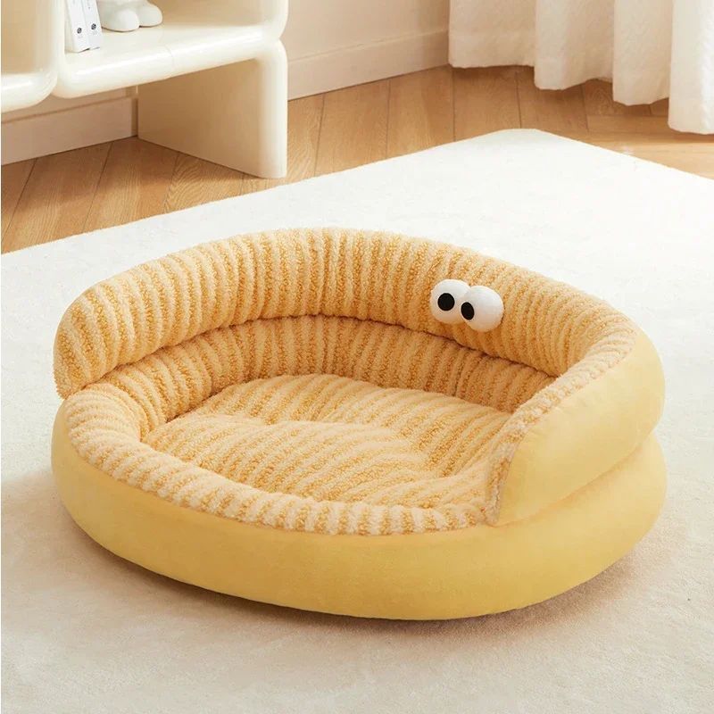 HKM-9463485 Cozy Plush Pet Bed for Cats and Dogs - Soft, Warm, Washable Winter Sleeping Pad