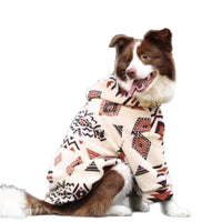 HKM-9463997 Thick Warm Arctic Fleece Winter Coat for Large Dogs in Beige Apricot and Green