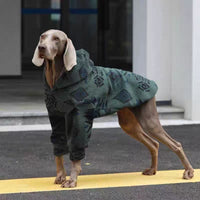 HKM-9463997 Thick Warm Arctic Fleece Winter Coat for Large Dogs in Beige Apricot and Green
