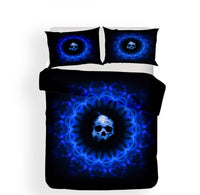 HKM-946451 3D Digital Printing Skull Bedding Set - Personalized Polyester Sheets for 1.5m and 1.8m Beds