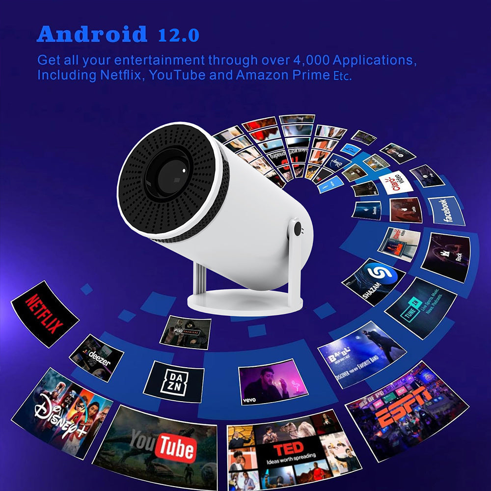 HKM-946451 Portable Mini 4K HD Projector with Bluetooth for Home Theater and Outdoor Use