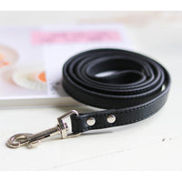 HKM-9465021 Leather Pet Leash and Collar Set - Small and Medium Sizes Available