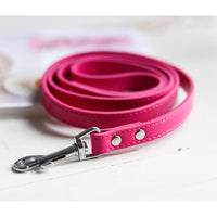 HKM-9465021 Leather Pet Leash and Collar Set - Small and Medium Sizes Available