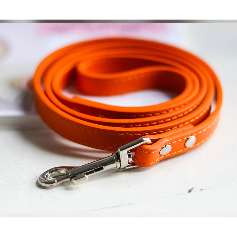 HKM-9465021 Leather Pet Leash and Collar Set - Small and Medium Sizes Available