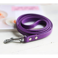 HKM-9465021 Leather Pet Leash and Collar Set - Small and Medium Sizes Available