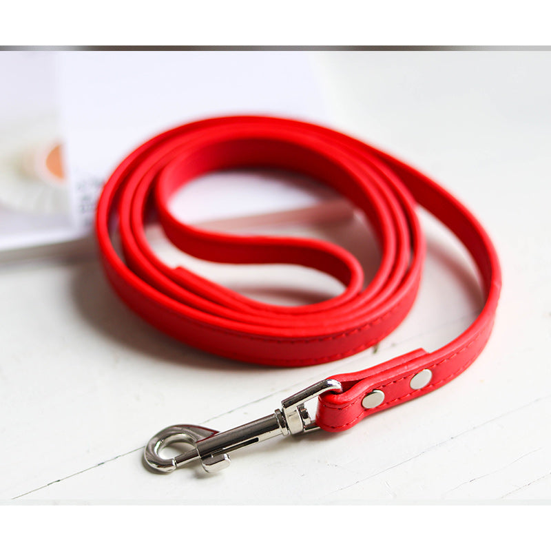 HKM-9465021 Leather Pet Leash and Collar Set - Small and Medium Sizes Available