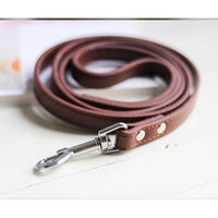 HKM-9465021 Leather Pet Leash and Collar Set - Small and Medium Sizes Available